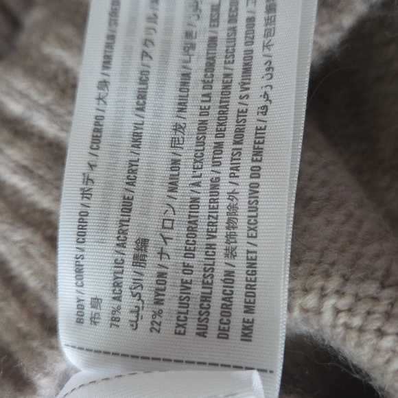 Abercrombie & Fitch Tan Cowl Neck Sweater Lg - Picture 7 of 8